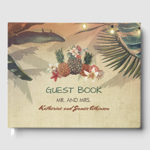 Rustic Tropical Beach Wedding Guest Book