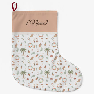 Rustic Tropical Christmas  Large Christmas Stocking