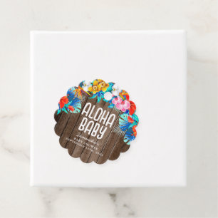 Rustic Tropical Palm Leaves Aloha Baby Shower Fav Favour Tags