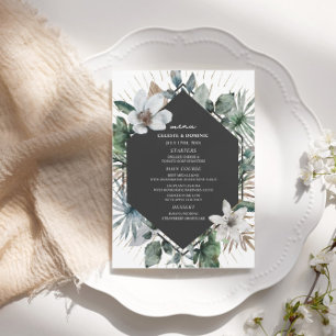 Rustic Tropical Palm Leaves Beach Wedding  Menu