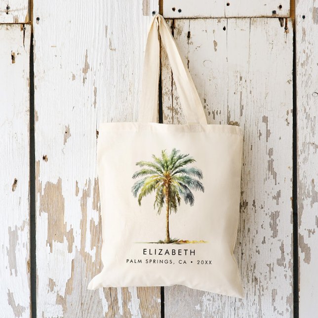 Rustic Tropical Palm Tree Bachelorette Tote Bag (Creator Uploaded)