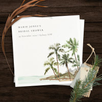 Rustic Tropical Palm Tree Beach Sand Bridal Shower