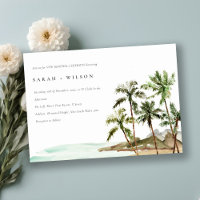 Rustic Tropical Palm Trees Beach Sand Vow Renewal