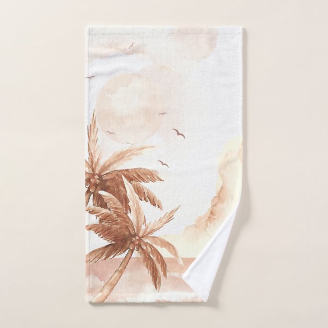 Rustic Tropical Palms Bath Towel Set (Hand Towel)