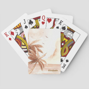 Rustic Tropical Palms Playing Cards