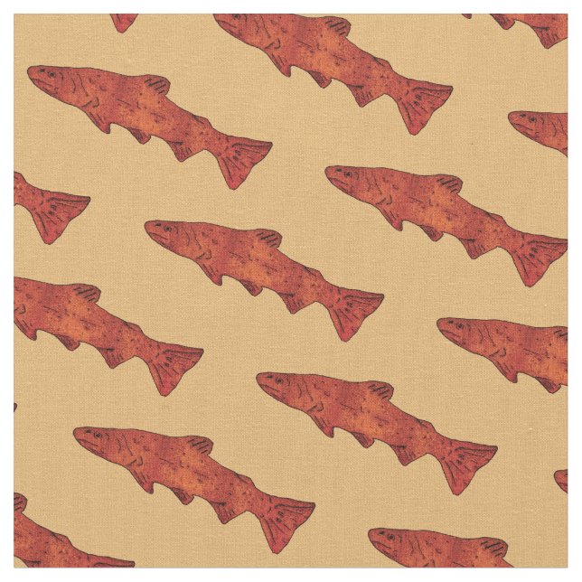Rustic Trout Fabric (Close Up)