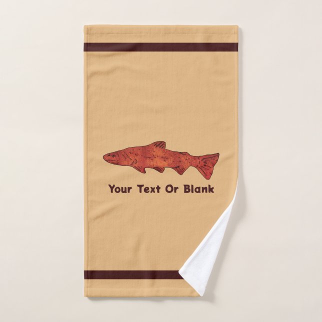 Rustic Trout Hand Towel (Hand Towel)
