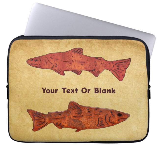 Rustic Trout Laptop Sleeve (Front)