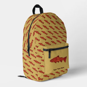 Rustic Trout Printed Backpack