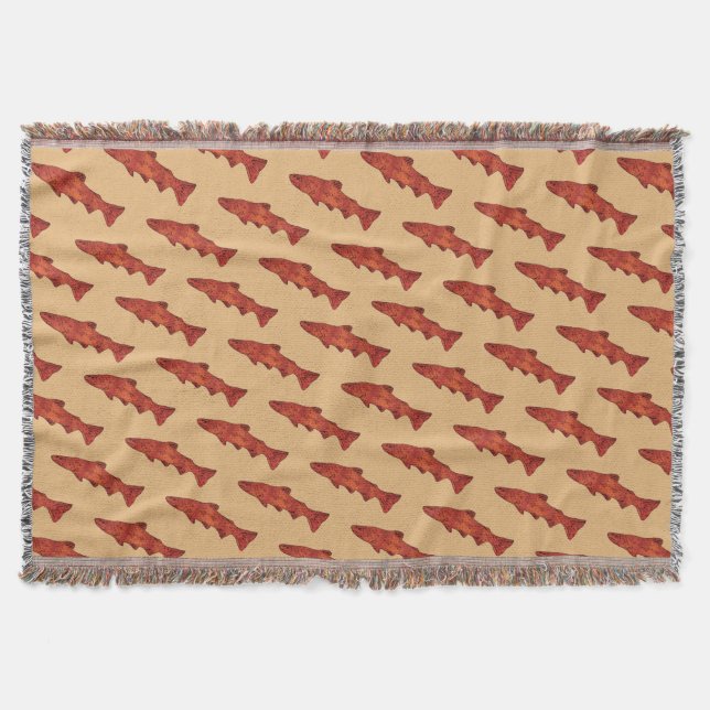 Rustic Trout Throw Blanket (Front)