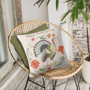 Rustic Turkey Thanksgiving Cushion