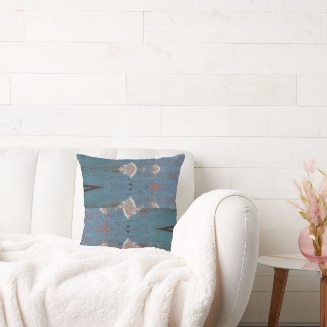 Rustic Turquoise Aztec Style Design Cushion (Couch)