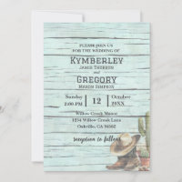 Rustic Turquoise Country Western Boots Hat