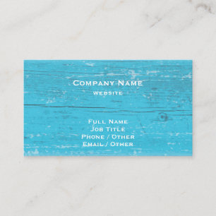Rustic Turquoise Wood Business Card