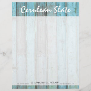 Rustic Turquoise Wood Vintage & Boho Chic Boutique Customized Letterhead