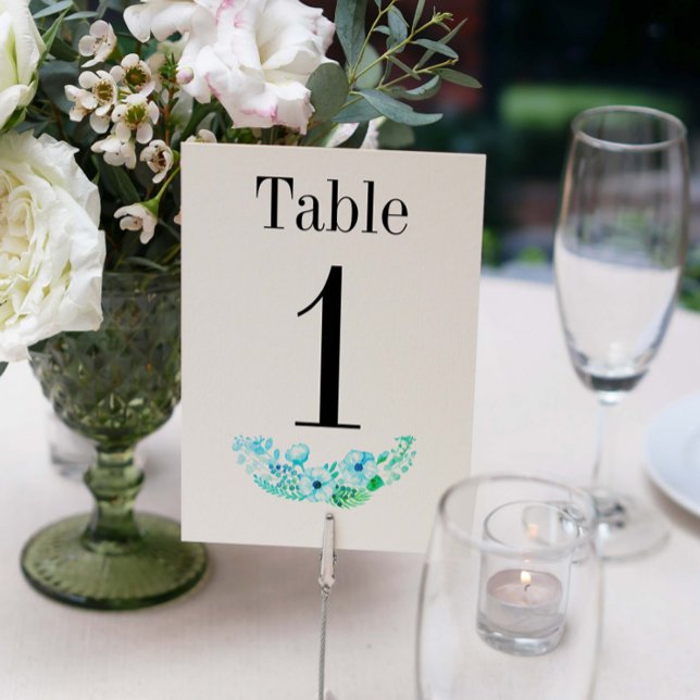Rustic Turquoise Wreath Wedding Table Number (Creator Uploaded)