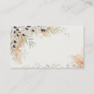 Rustic Tuscan Olive Branch Wedding Place Card