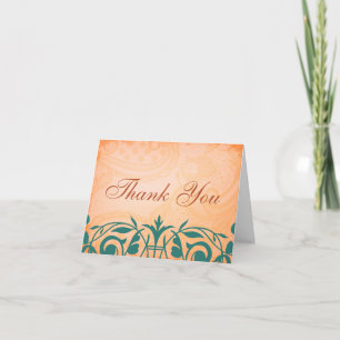 Rustic, Tuscan Teal Thank You Cards