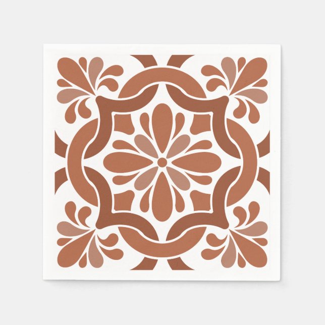 Rustic Tuscan Tile Wedding Tableware Napkin (Front)