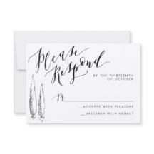 Rustic Tuscany Calligraphy Reply Card