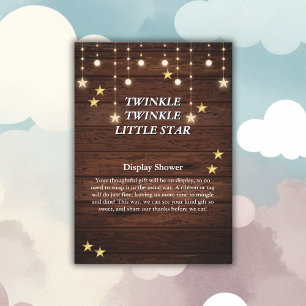 Rustic Twinkle Twinkle Little Star Baby Shower Enclosure Card
