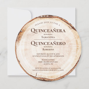 Rustic Twins Girl Boy Quinceañera Quinceañero Invitation