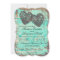 Rustic Two Hearts Barn Wood Aqua Wedding Invites