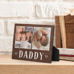 Rustic Two Photo Daddy Plaque<br><div class="desc">Charming wood sign for Father's Day,  birthdays,  or new dads features two photos side by side on a rustic background with "Daddy" beneath.</div>