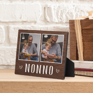 Rustic Two Photo Nonno Grandpa Plaque