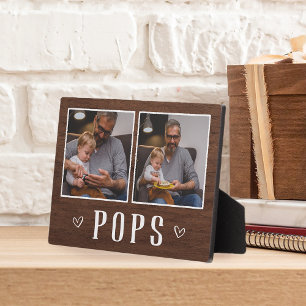 Rustic Two Photo Pops Grandpa Plaque
