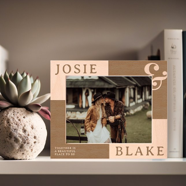 Rustic Two-Tone Personalized Couple Photo  Etched Frames (Creator Uploaded)