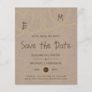 Rustic Tying the Knot Wedding Save The Date