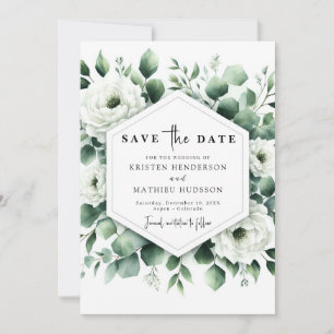 Rustic Typography Eucalyptus Digital Wedding Save The Date