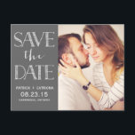 Rustic Typography Save the Date Postcard | Grey<br><div class="desc">Rustic Typography Photo Save the Date Postcard 
 Other colours area available in my store.</div>