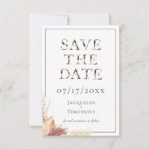Rustic Typography Wedding Save The Date Card