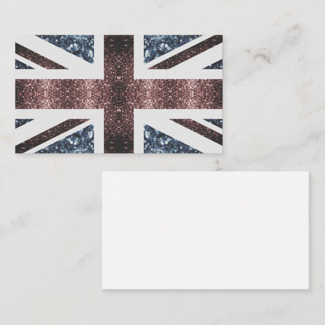 Rustic UK flag red blue sparkles glitters Business Card (Front/Back)