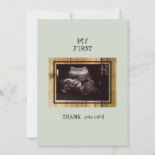 Rustic Ultrasound Thank You Baby Point of View Card