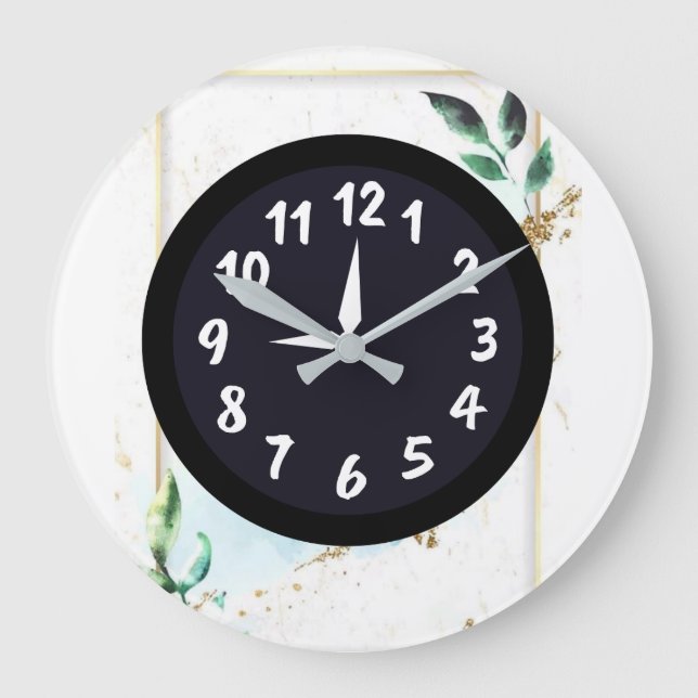 Rustic  Unique  White  Teal Acrylic Wall Clock (Front)
