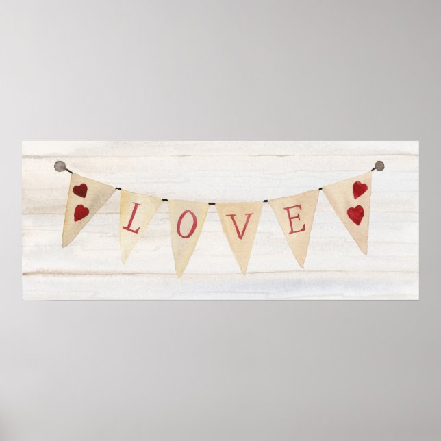 Rustic Valentine Banner II Poster (Front)