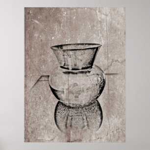 Rustic Vase Impression Concrete Grunge Look Poster