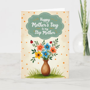Rustic Vase Mothers Day Art Card