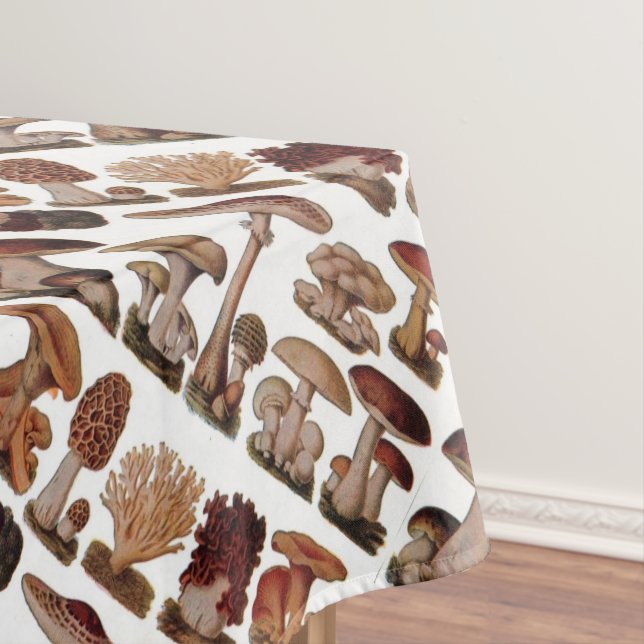 rustic Vegetarian vintage mushroom woodland Tablecloth (In Situ)