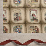 Rustic Victorian Christmas Book Covers Tissue Paper<br><div class="desc">Beautiful collection of antique Victorian-era Christmas book covers featuring old world Father Christmas,  children,  illuminated text and winter scenes on sepia distressed artisan square backgrounds. Pattern is seamless and scaleable. Suitable for vintage Christmas decoupage and crafting.</div>