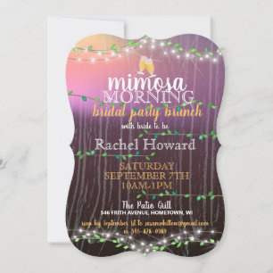 Rustic Vine & Lights Bridal Brunch Invitation