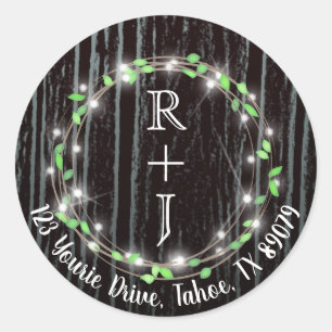 Rustic Vine & Lights Classic Round Sticker