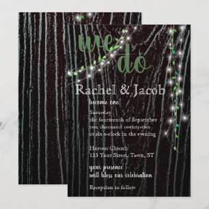 Rustic Vine & Lights Invitation