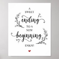 Rustic Vines. Black font, Wedding Dessert