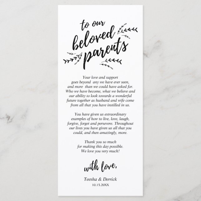 Rustic Vines, Dinner Place Setting Thank You Card (Front)