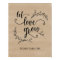 Rustic Vines Wedding Let Love Grow sign poster