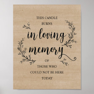 Rustic Vines Wedding Memorial (CANDLE) sign